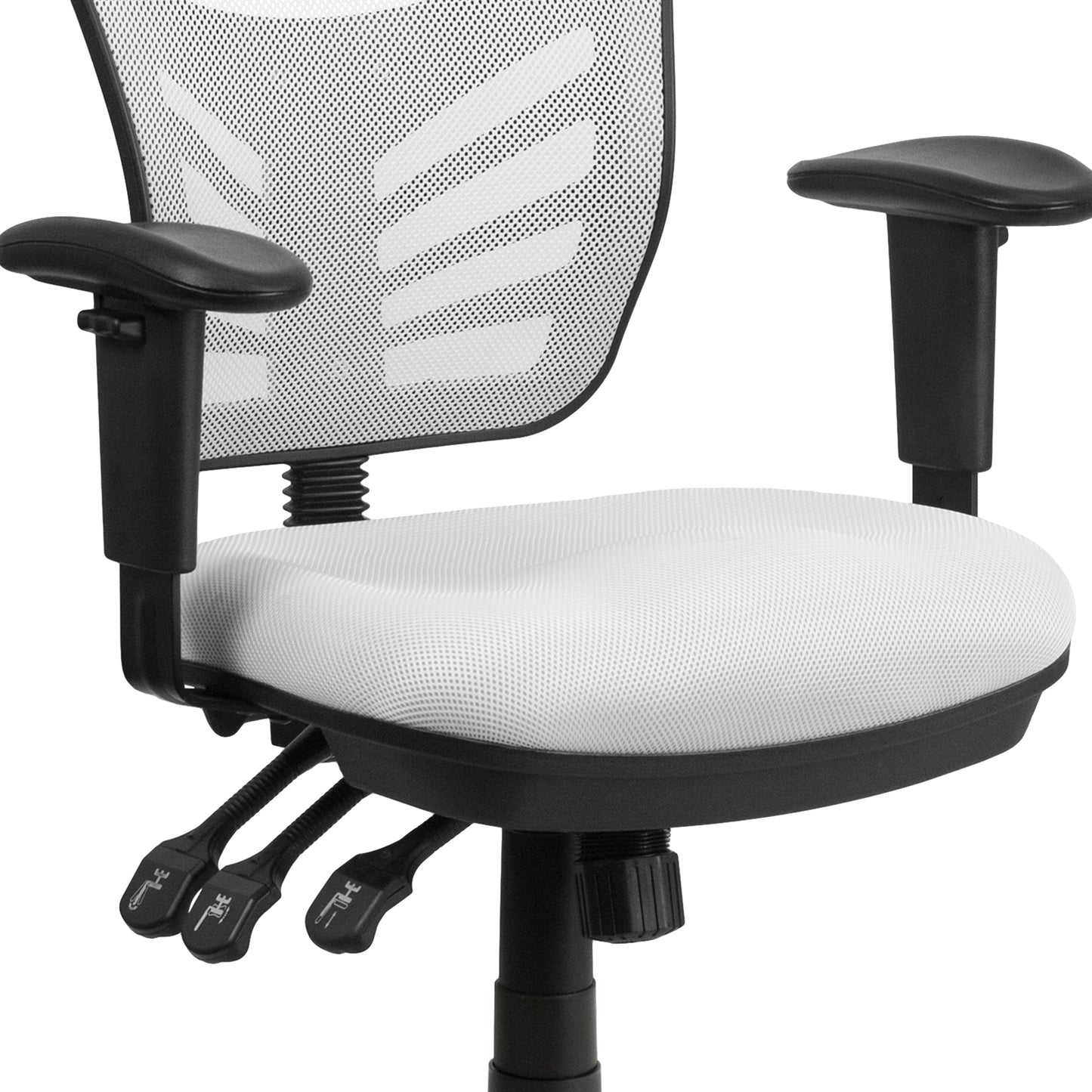 White Mid-Back Mesh Chair HL-0001-WH-GG