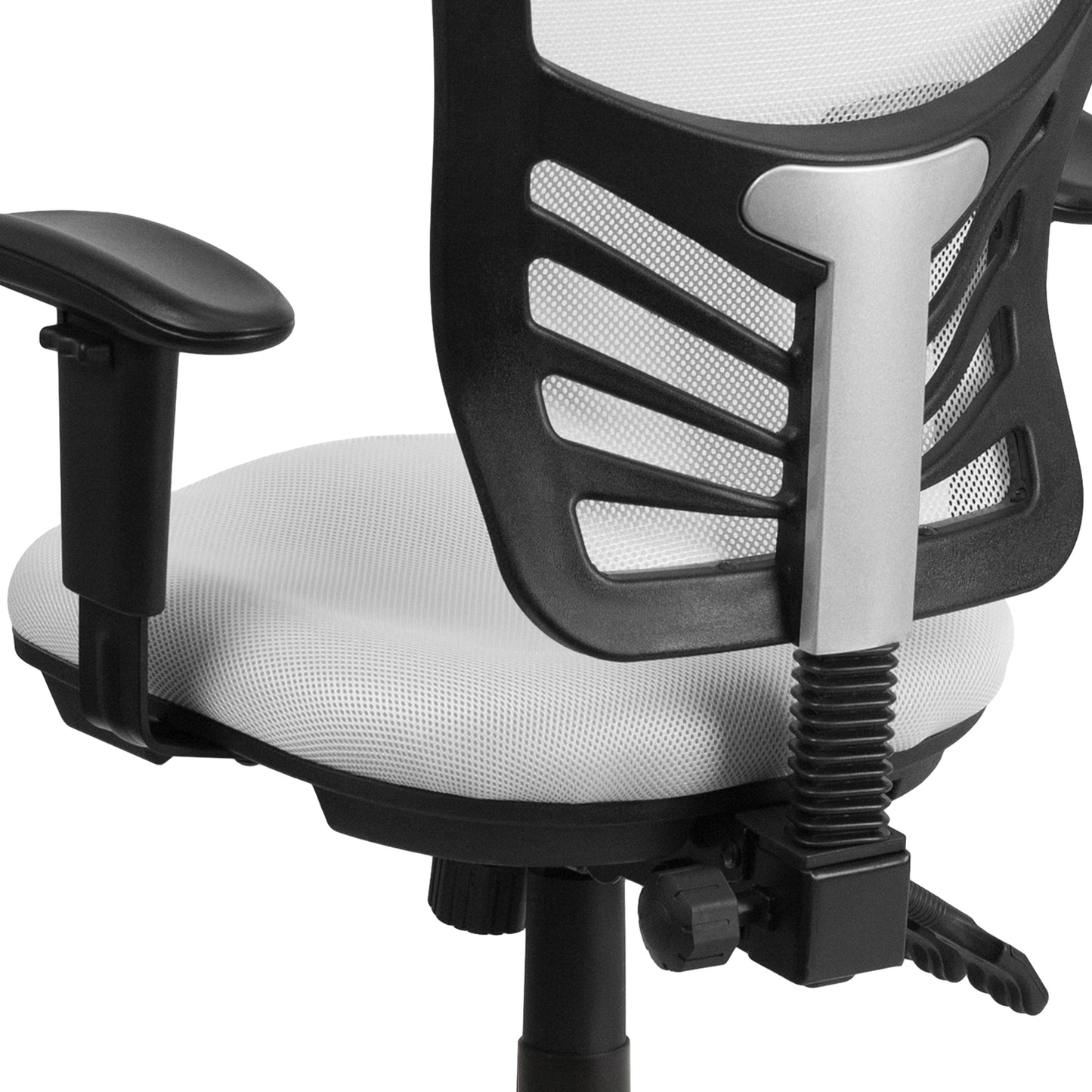 White Mid-Back Mesh Chair HL-0001-WH-GG