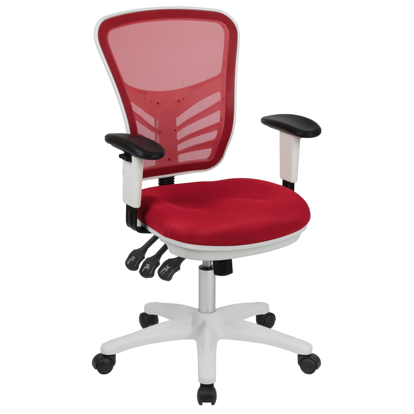 Red/White Mesh Office Chair HL-0001-WH-RED-GG