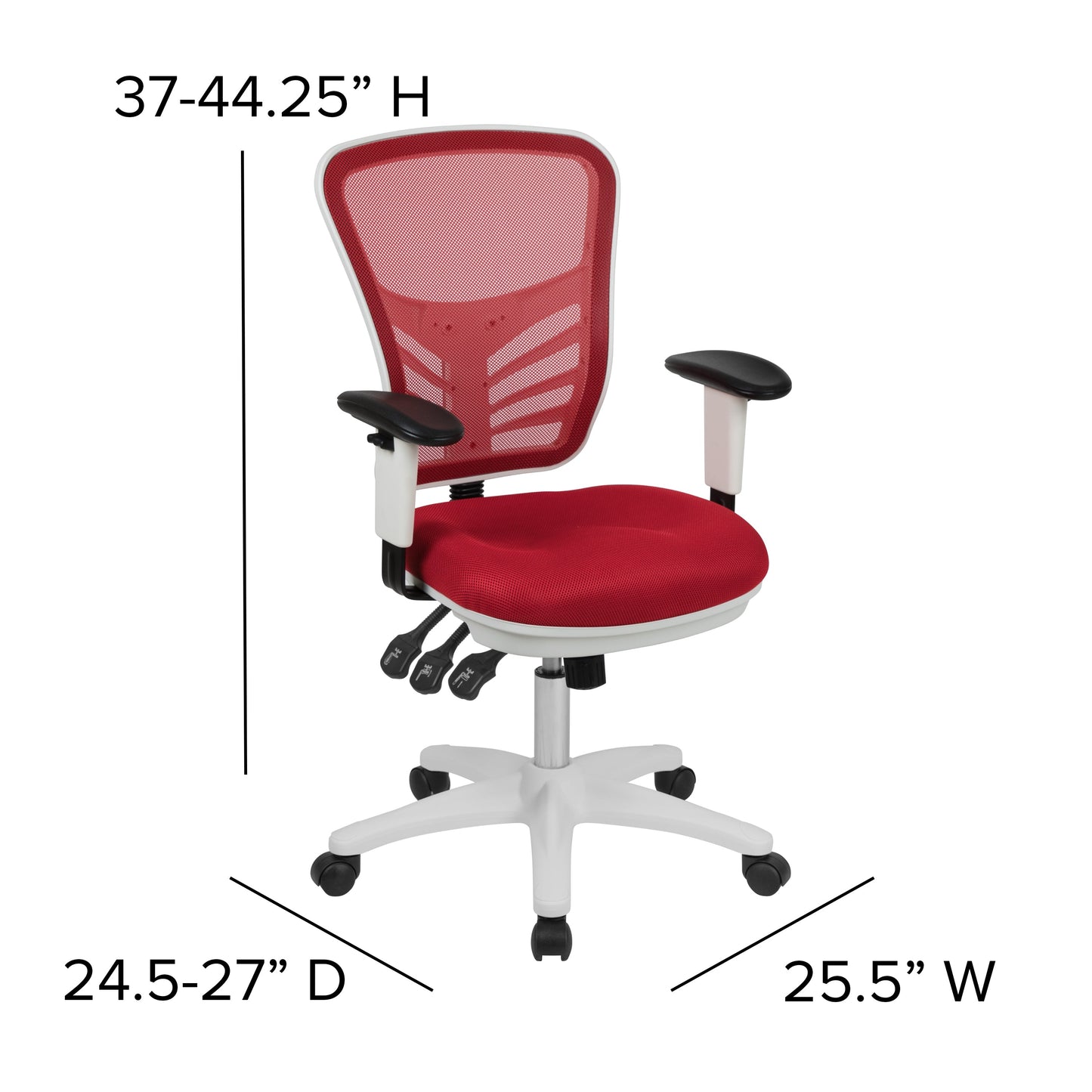 Red/White Mesh Office Chair HL-0001-WH-RED-GG