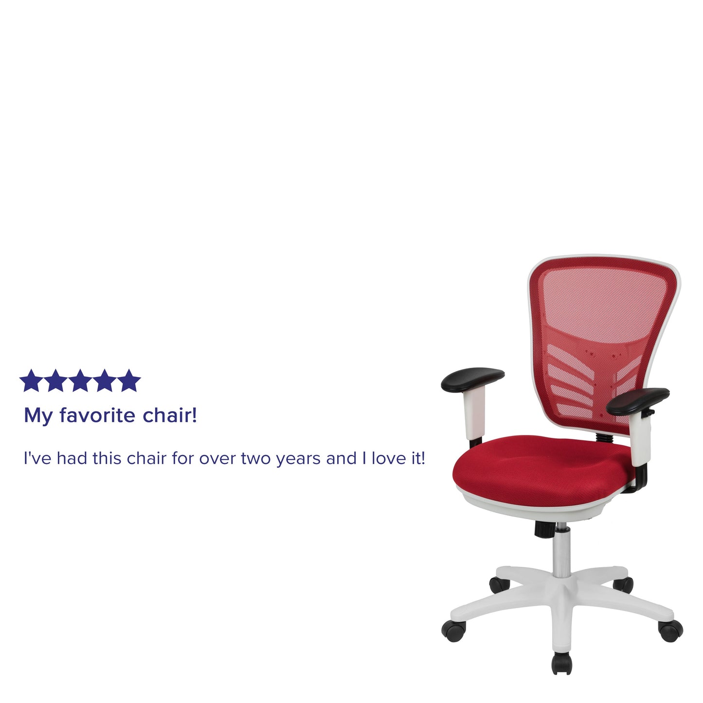 Red/White Mesh Office Chair HL-0001-WH-RED-GG