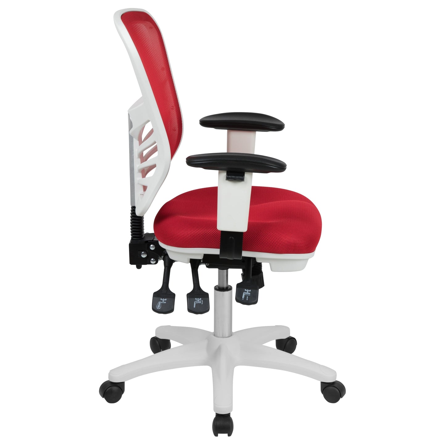 Red/White Mesh Office Chair HL-0001-WH-RED-GG