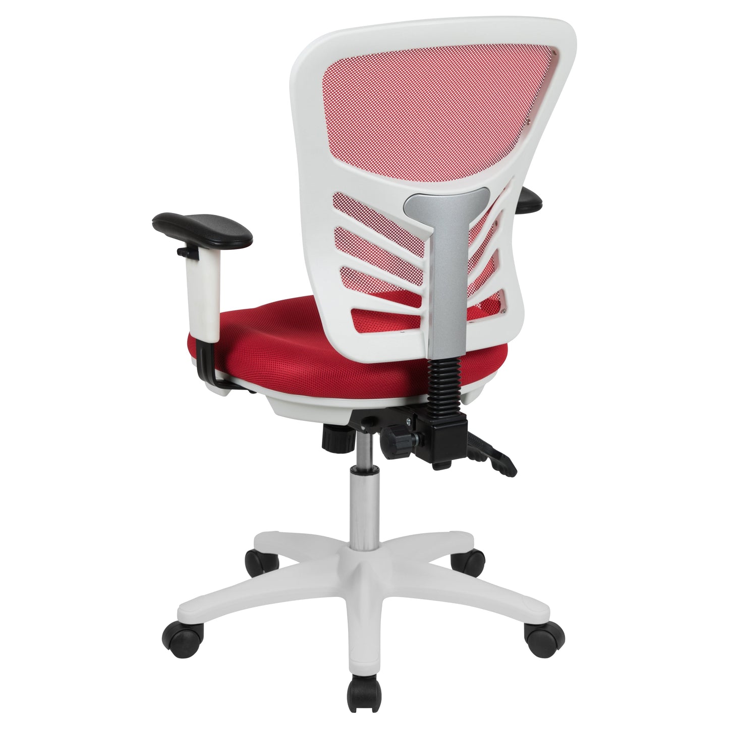 Red/White Mesh Office Chair HL-0001-WH-RED-GG