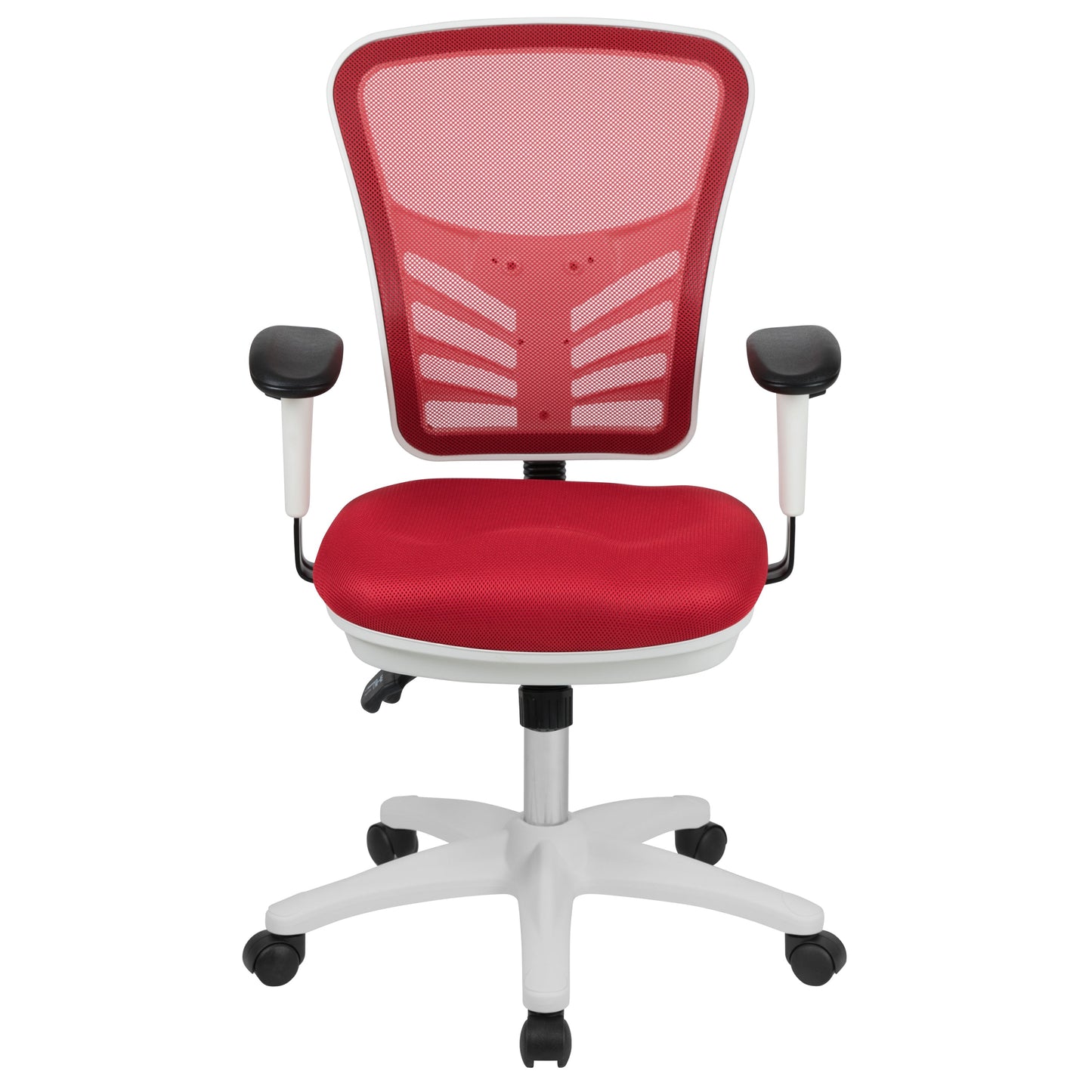 Red/White Mesh Office Chair HL-0001-WH-RED-GG