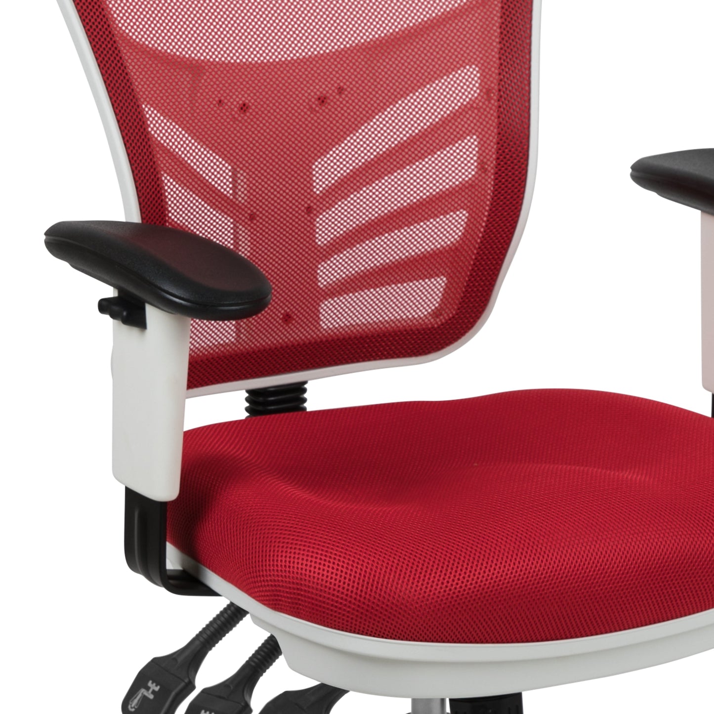 Red/White Mesh Office Chair HL-0001-WH-RED-GG