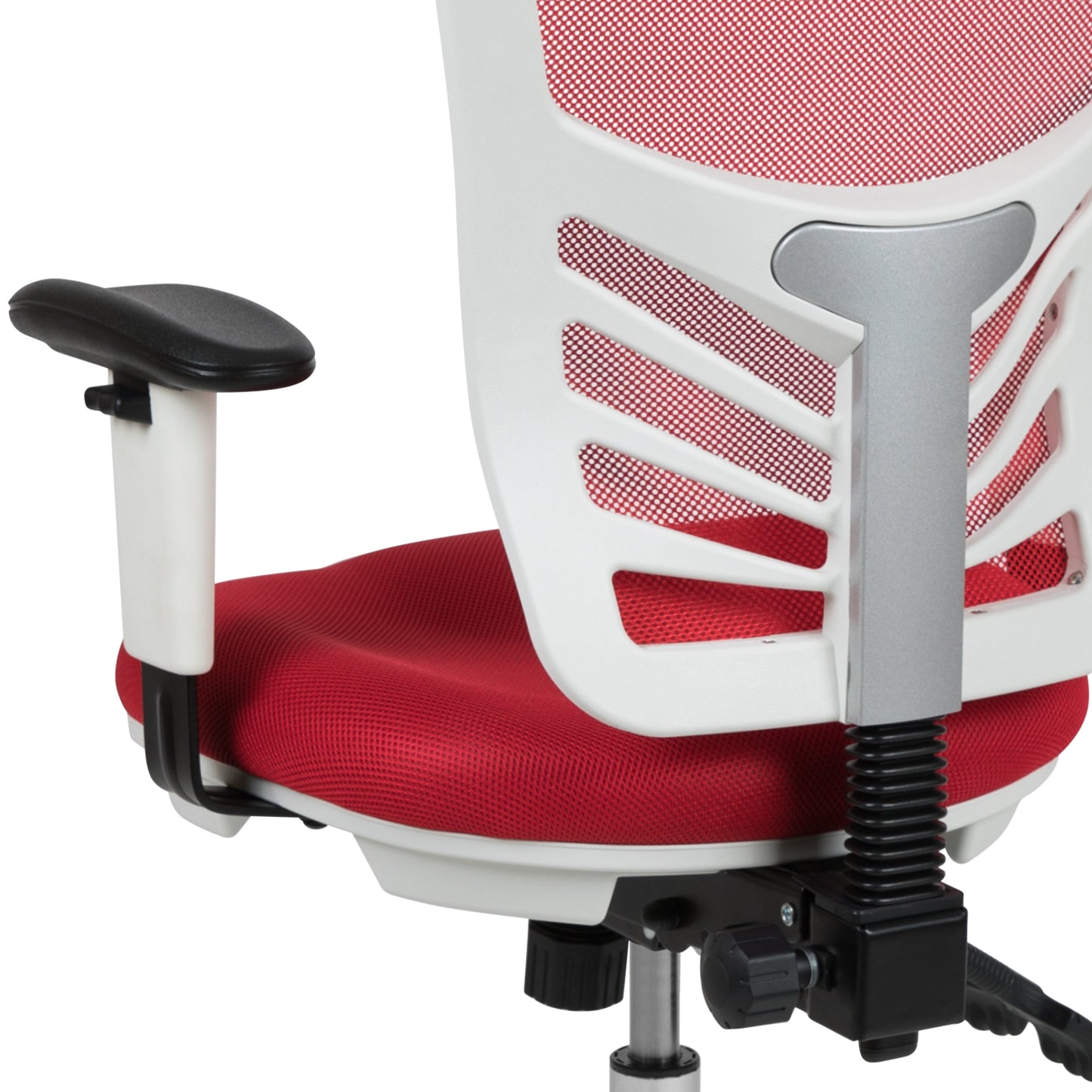 Red/White Mesh Office Chair HL-0001-WH-RED-GG