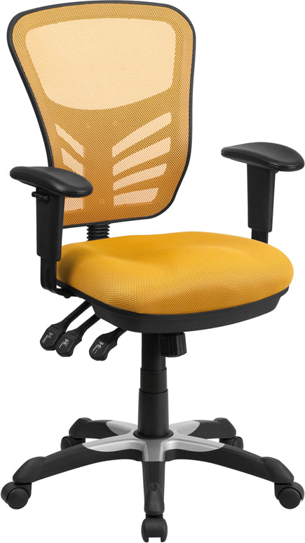 Yellow-Orange Mid-Back Chair HL-0001-YEL-GG