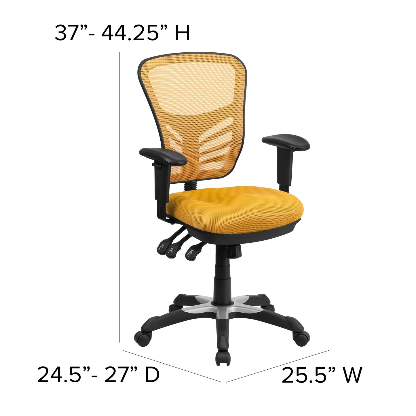 Yellow-Orange Mid-Back Chair HL-0001-YEL-GG