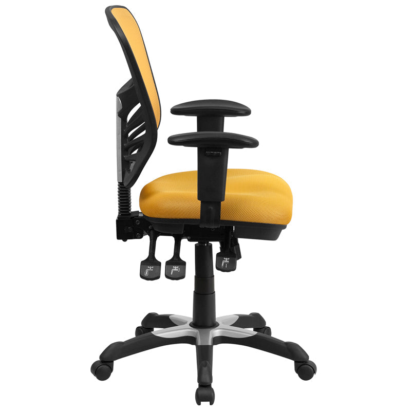 Yellow-Orange Mid-Back Chair HL-0001-YEL-GG