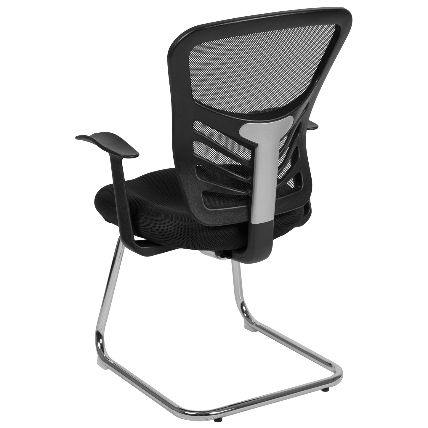 Black Mesh Sled Side Chair HL-0001B-BK-GG