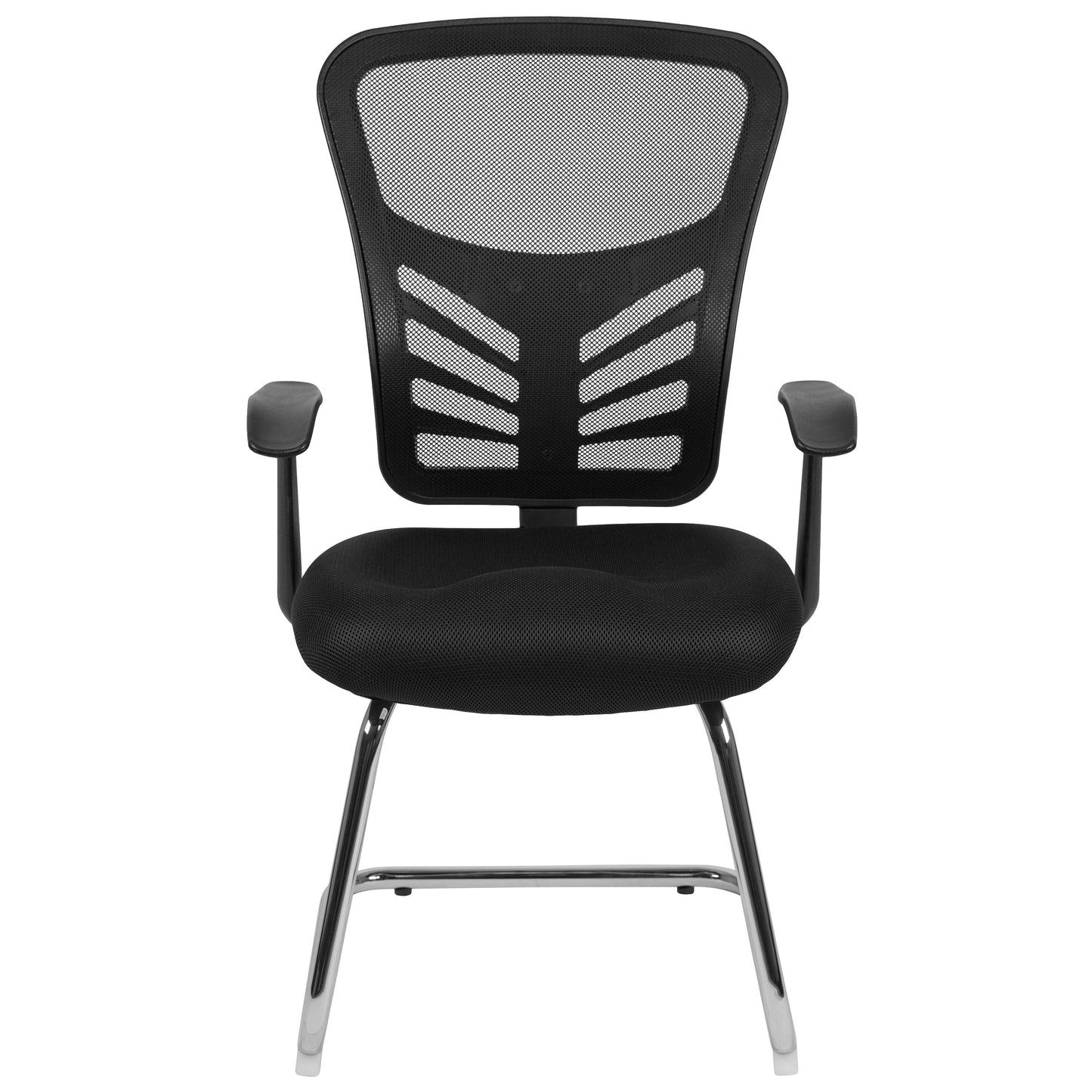 Black Mesh Sled Side Chair HL-0001B-BK-GG