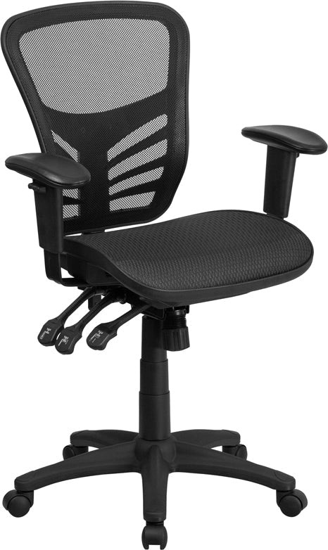 Black Mid-Back Mesh Chair HL-0001T-GG