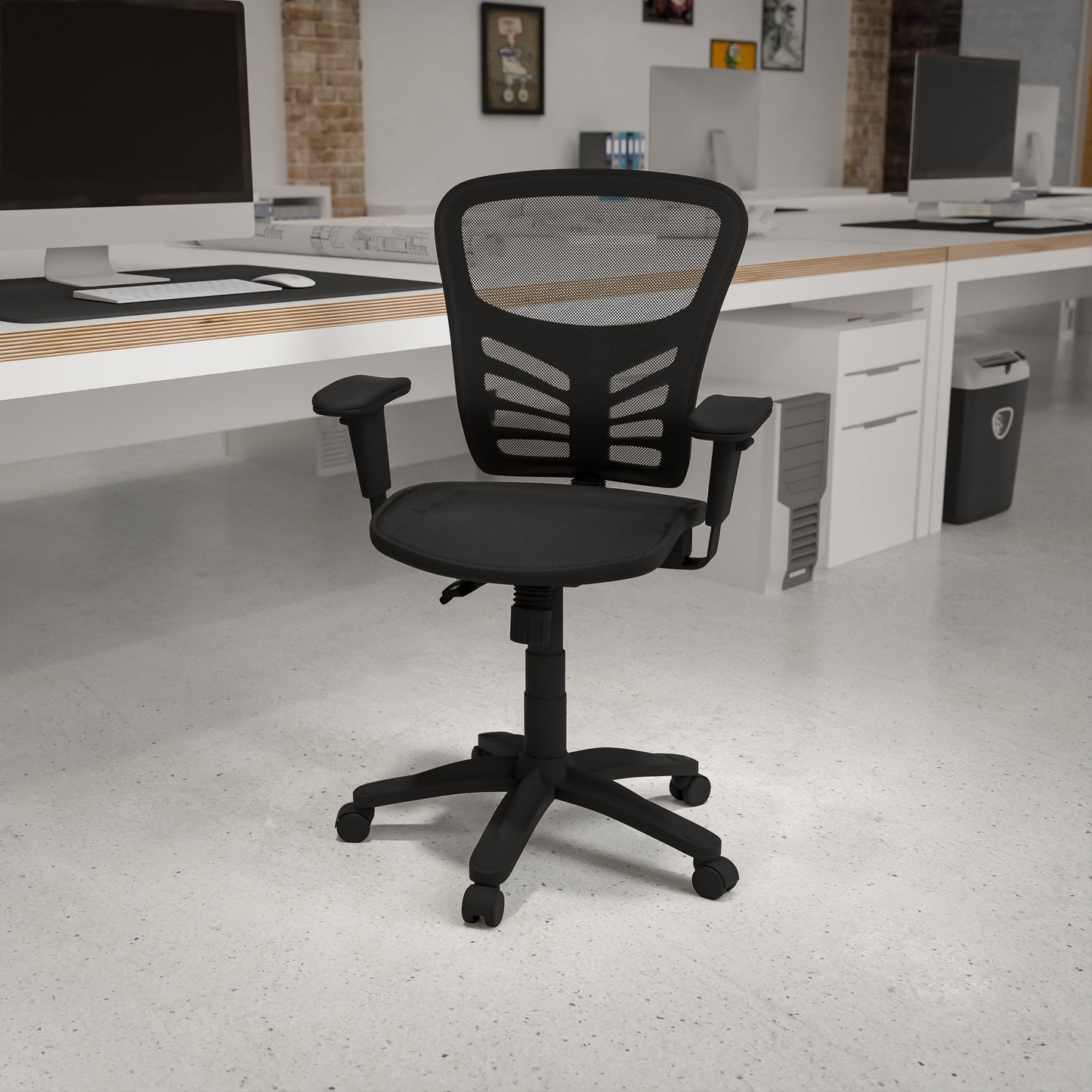 Black Mid-Back Mesh Chair HL-0001T-GG