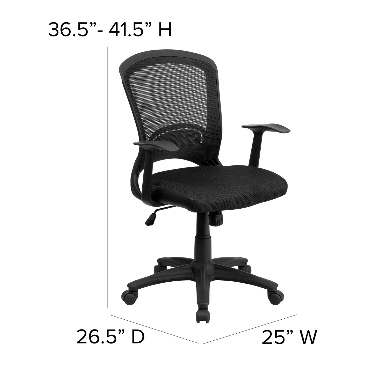 Black Mid-Back Task Chair HL-0007-GG