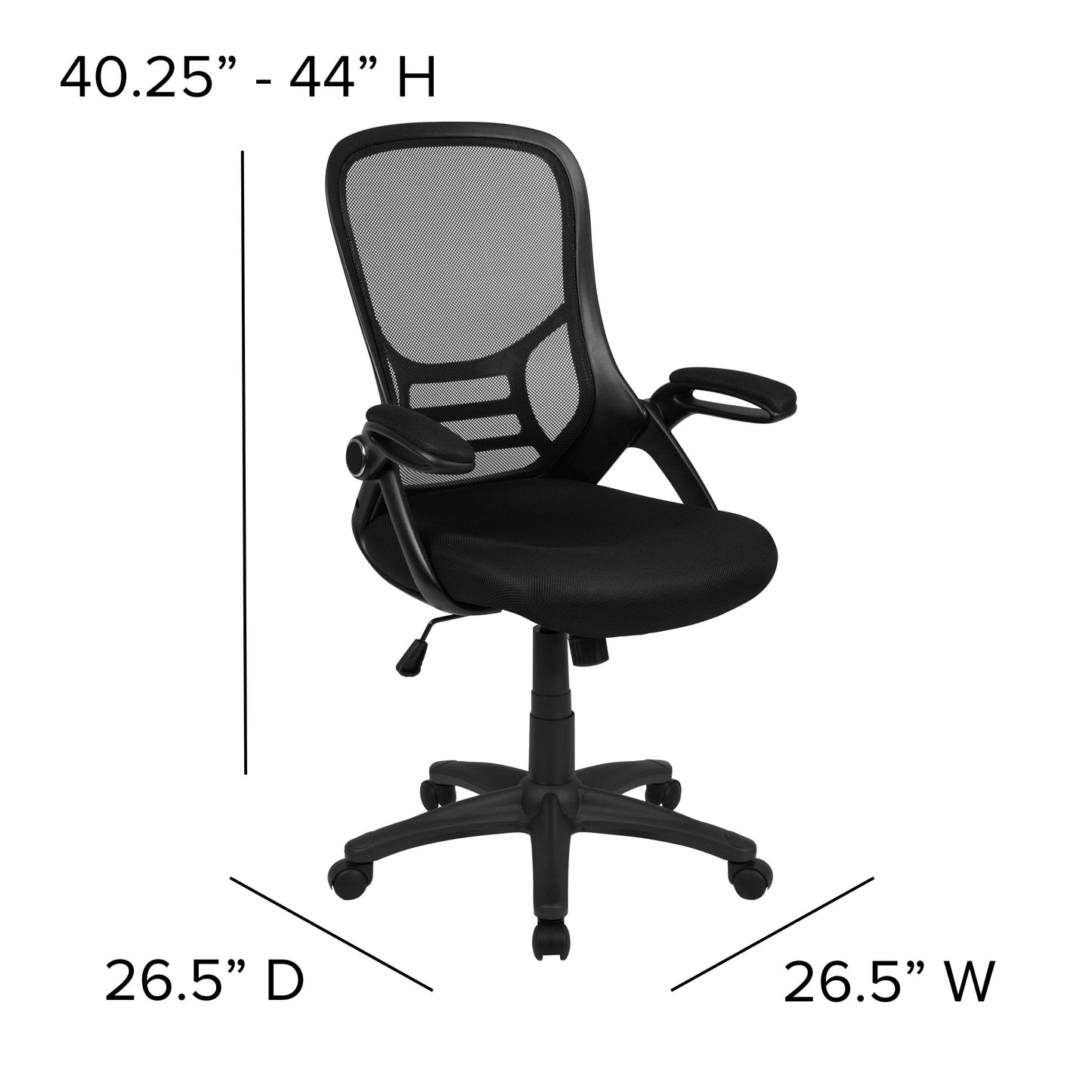 Black Mesh Office Chair HL-0016-1-BK-BK-GG