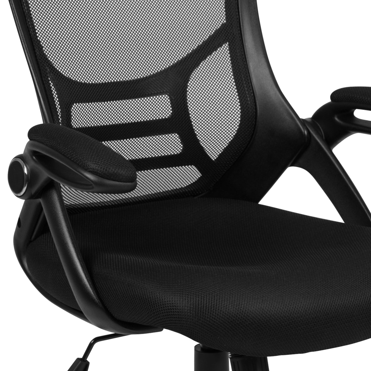 Black Mesh Office Chair HL-0016-1-BK-BK-GG