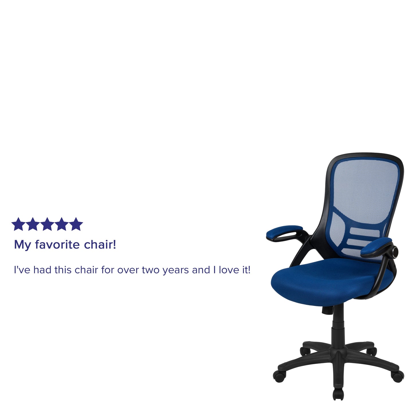 Blue Mesh Office Chair HL-0016-1-BK-BL-GG