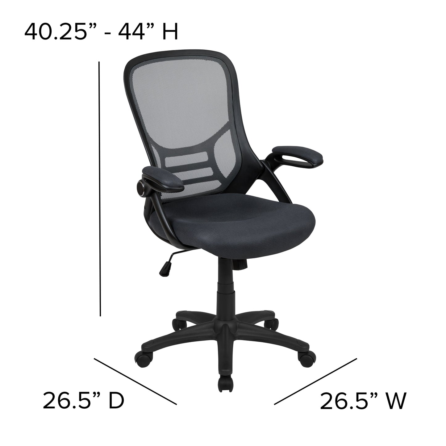 Dark Gray Mesh Office Chair HL-0016-1-BK-DKGY-GG