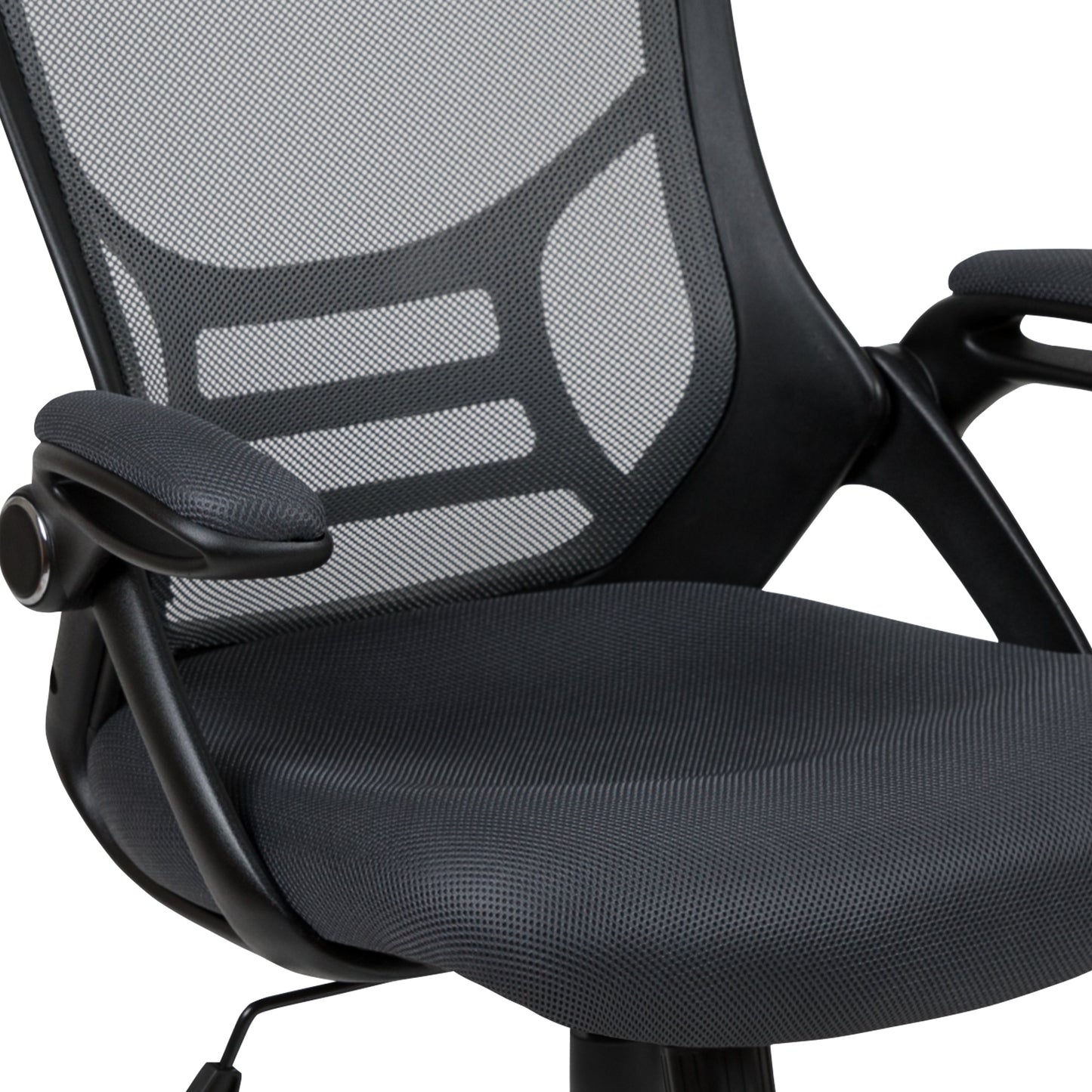 Dark Gray Mesh Office Chair HL-0016-1-BK-DKGY-GG