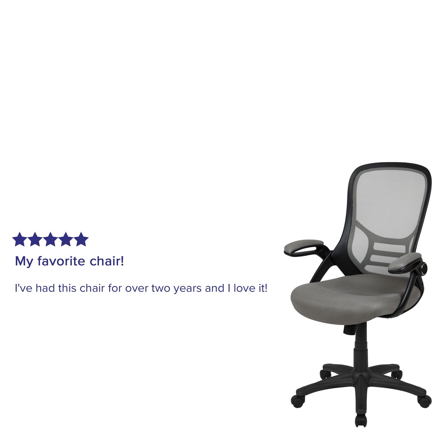 Light Gray Mesh Office Chair HL-0016-1-BK-GY-GG