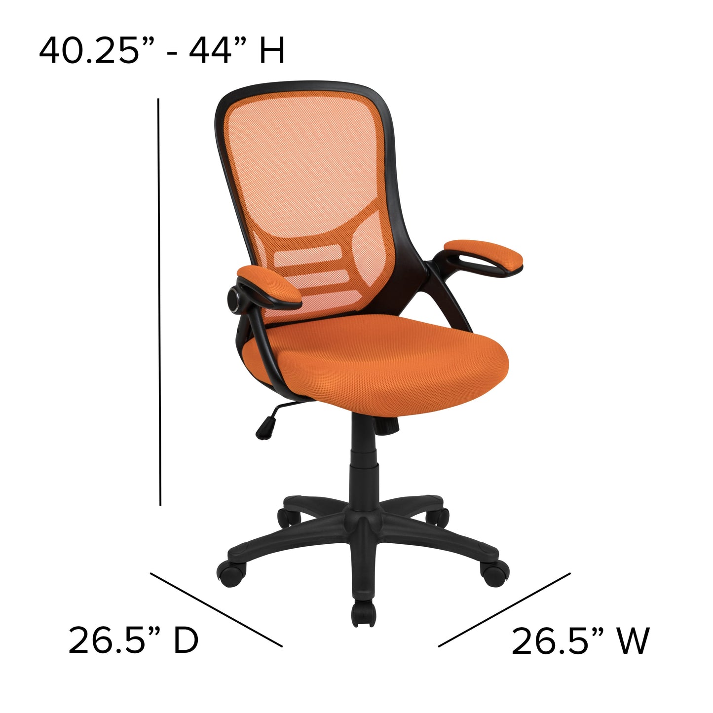 Orange Mesh Office Chair HL-0016-1-BK-OR-GG