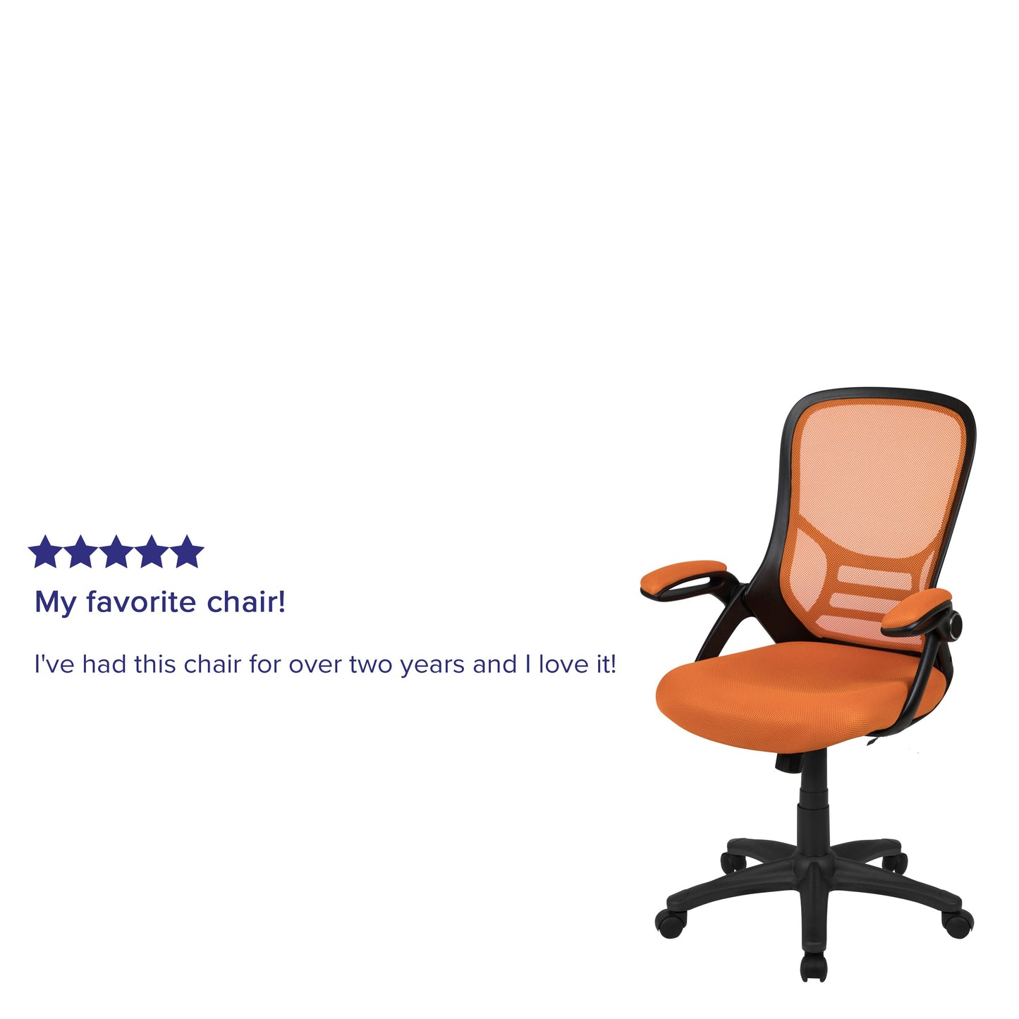 Orange Mesh Office Chair HL-0016-1-BK-OR-GG