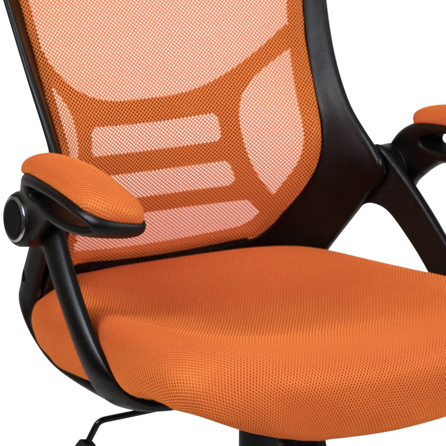 Orange Mesh Office Chair HL-0016-1-BK-OR-GG