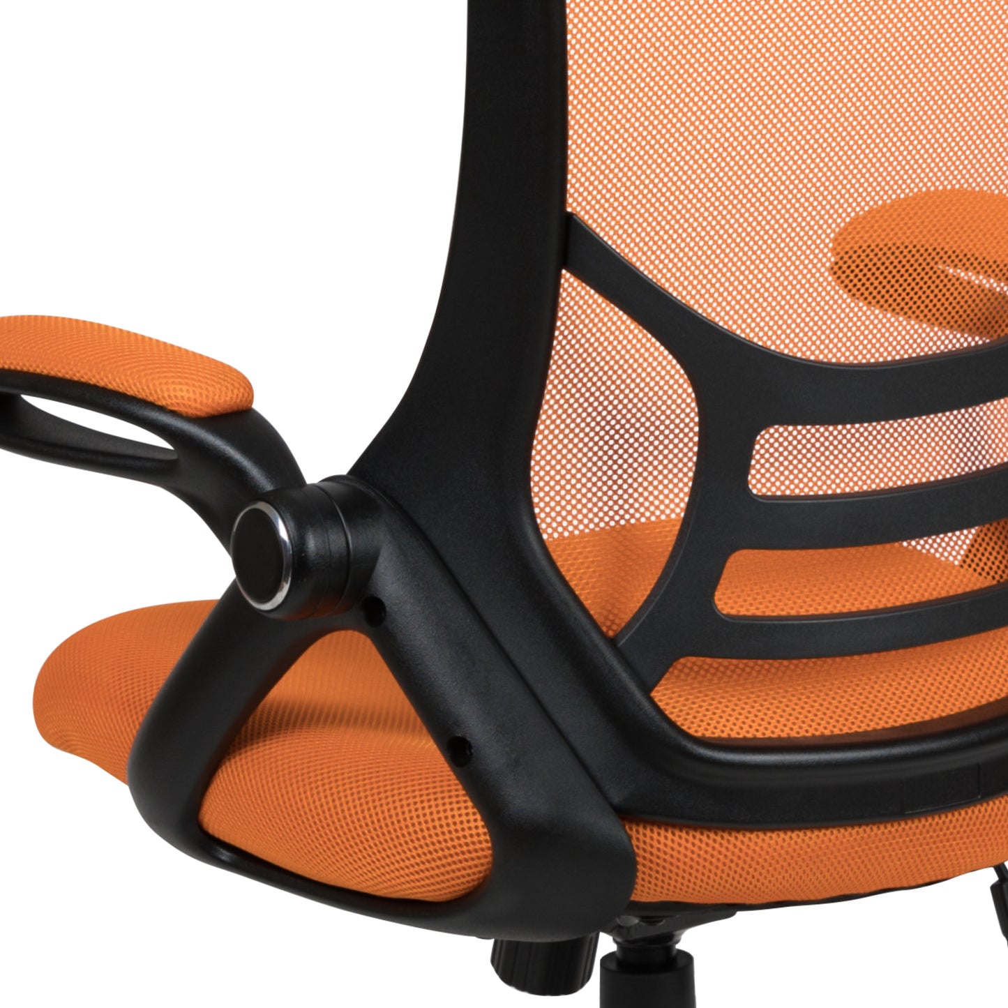 Orange Mesh Office Chair HL-0016-1-BK-OR-GG