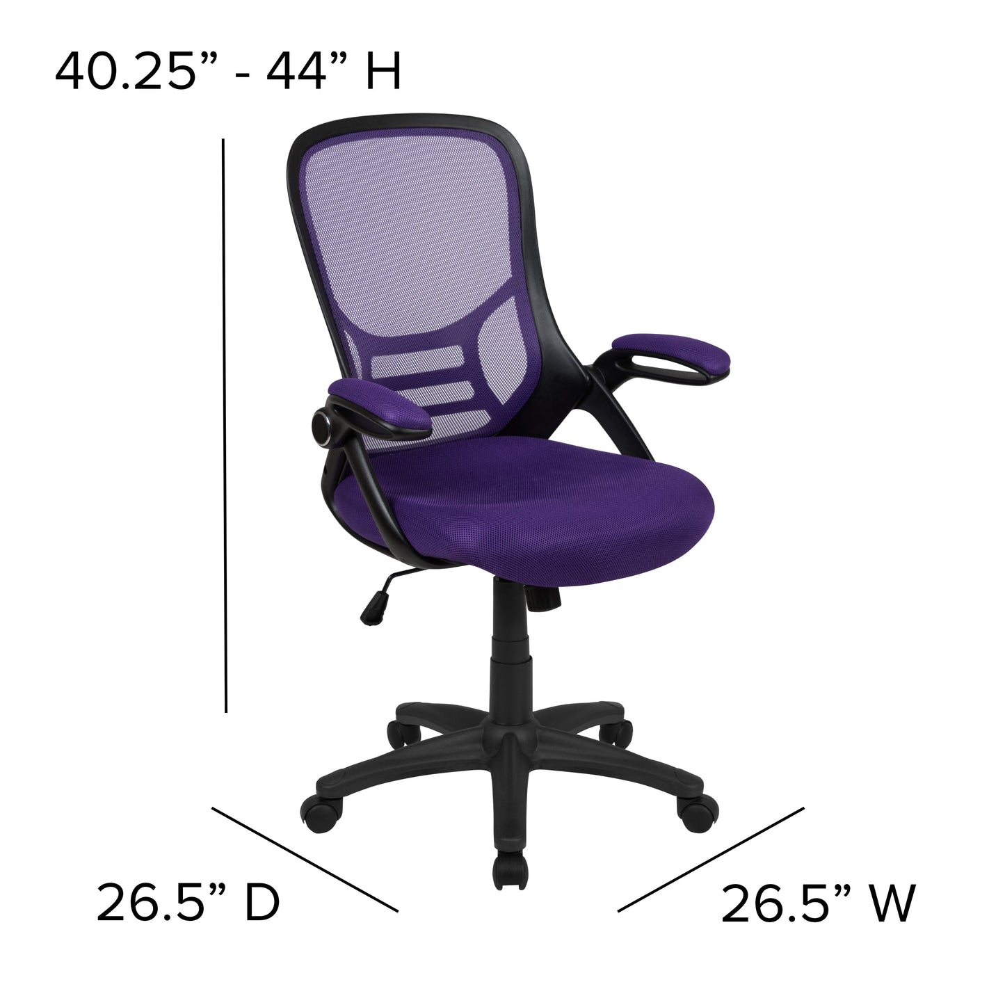 Purple Mesh Office Chair HL-0016-1-BK-PUR-GG