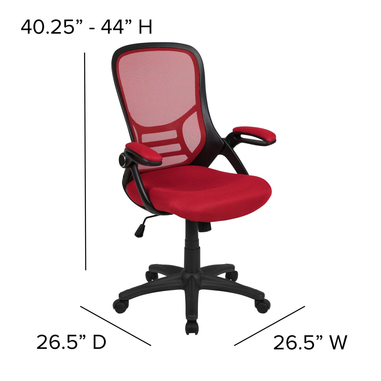 Red Mesh Office Chair HL-0016-1-BK-RED-GG