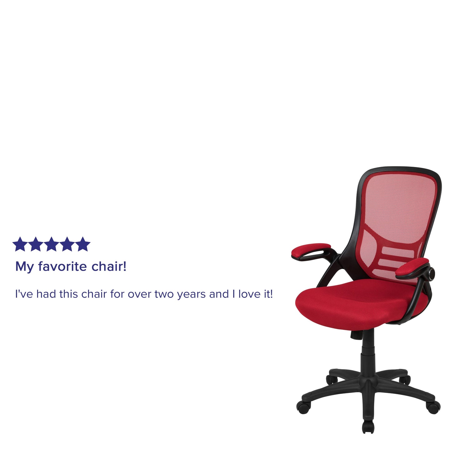 Red Mesh Office Chair HL-0016-1-BK-RED-GG