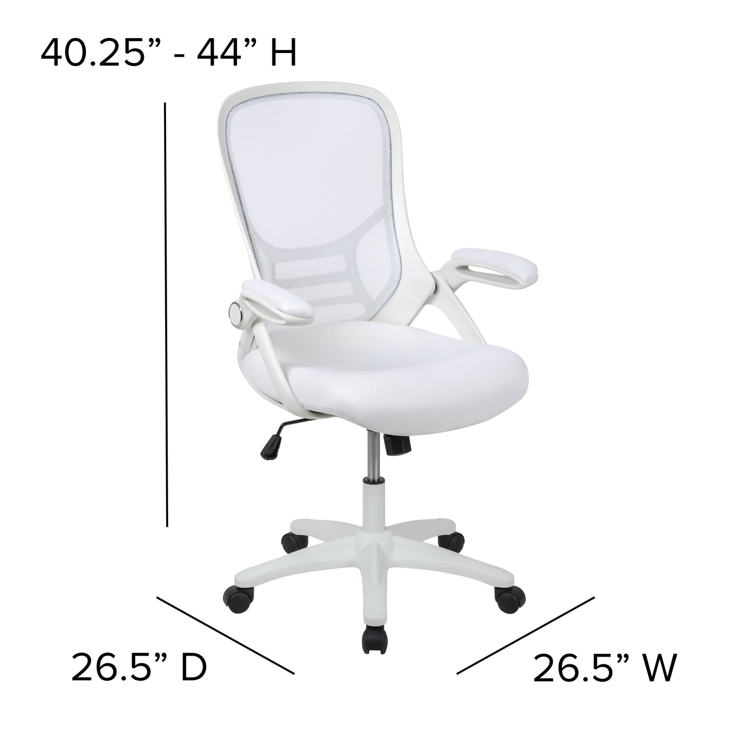 White Mesh/Frame Office Chair HL-0016-1-WH-WH-GG