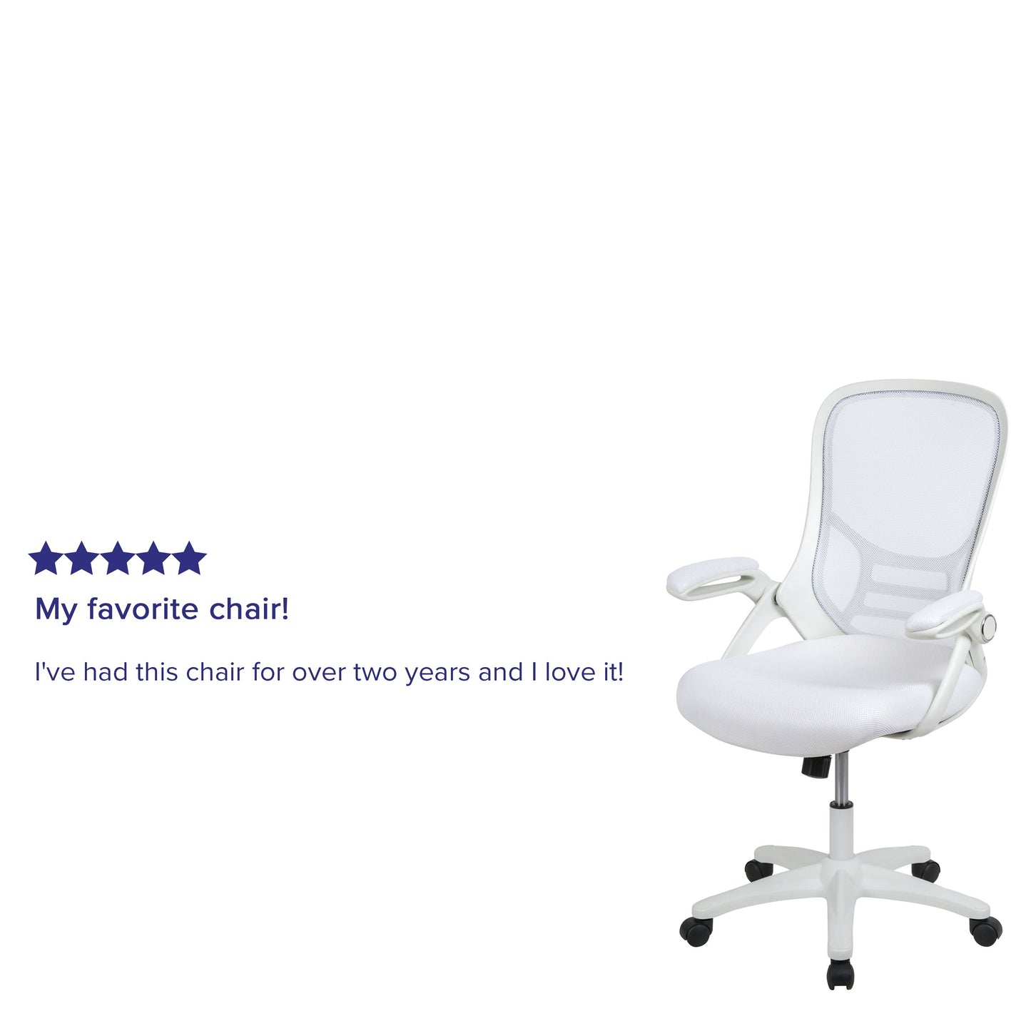 White Mesh/Frame Office Chair HL-0016-1-WH-WH-GG