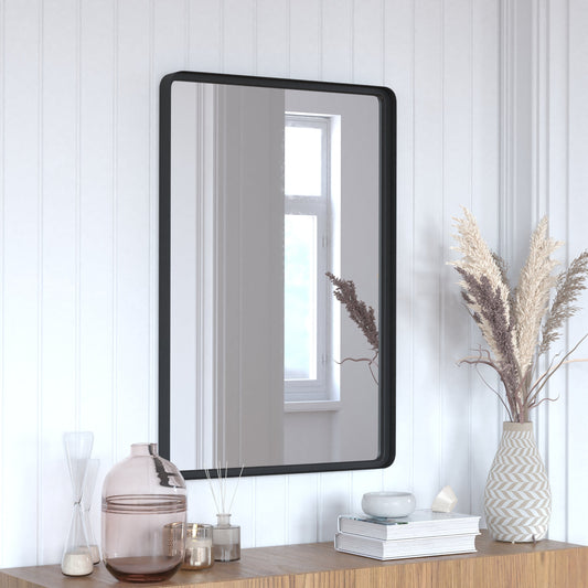 24x36 Black Deep Frame Mirror HMHD-22M111YA-BLK-GG