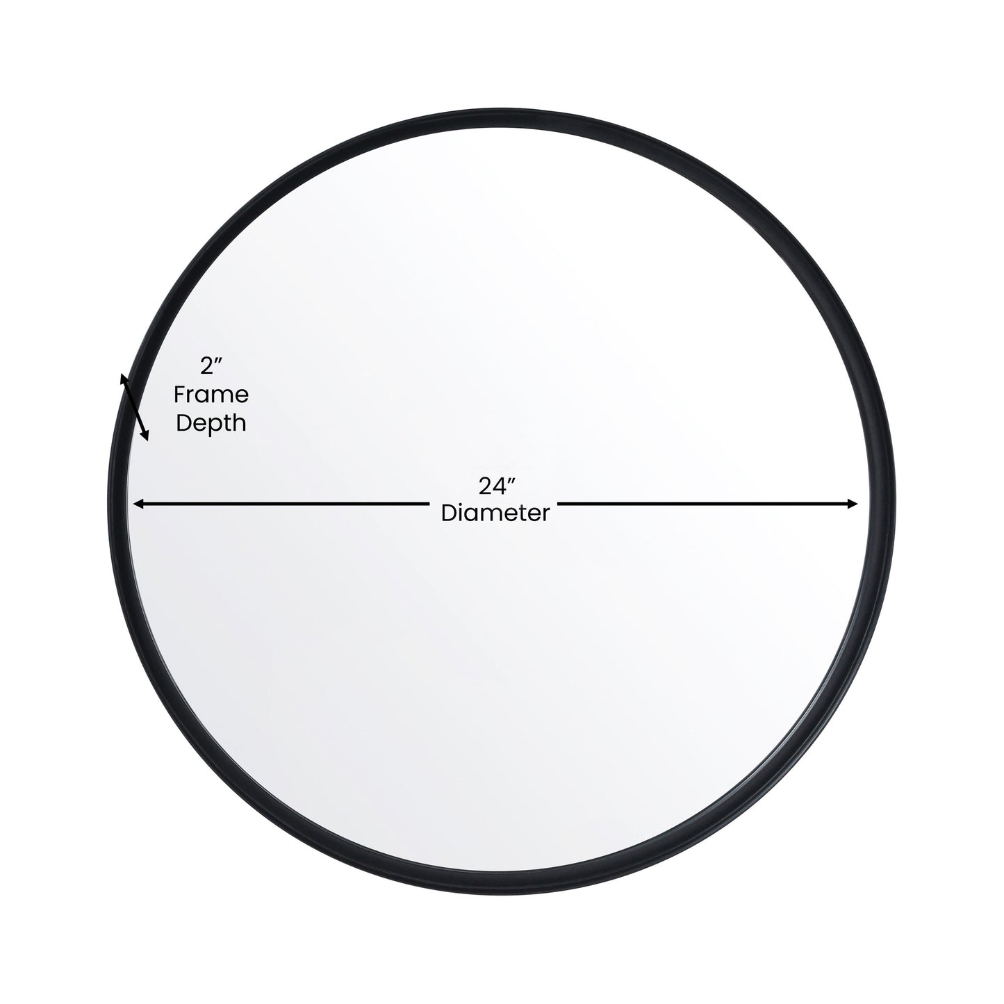 Black 24" Round Wall Mirror HMHD-22M115YA-BLK-GG