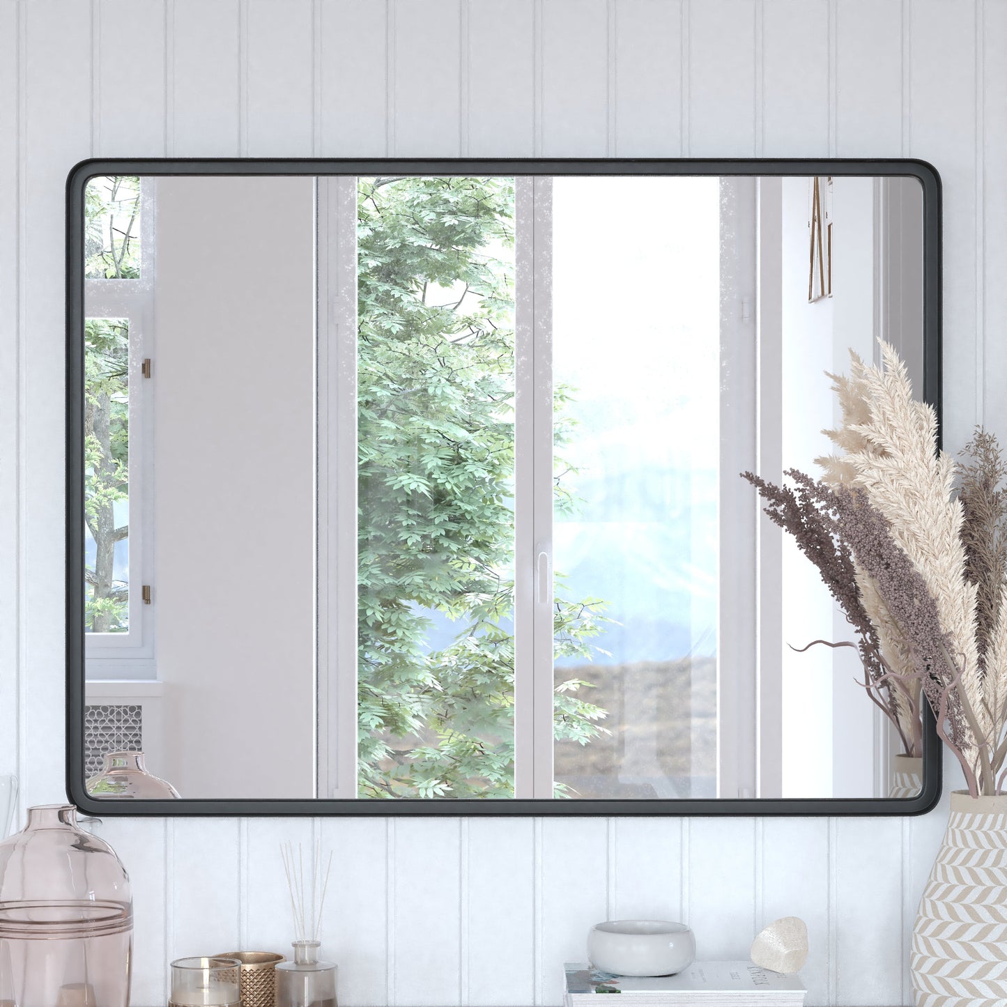 30x40 Black Deep Frame Mirror HMHD-22M138YA-BLK-GG