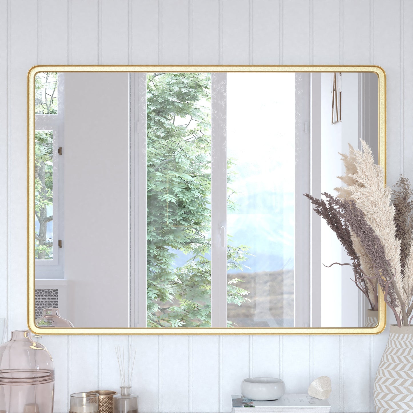 30x40 Gold Deep Frame Mirror HMHD-22M138YB-GLD-GG