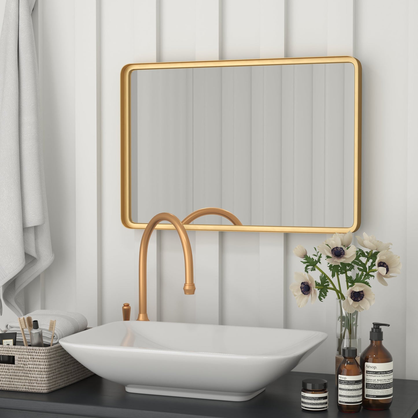 Gold 20" x 30" Wall Mirror HMHD-9M2999GD-GLD-GG