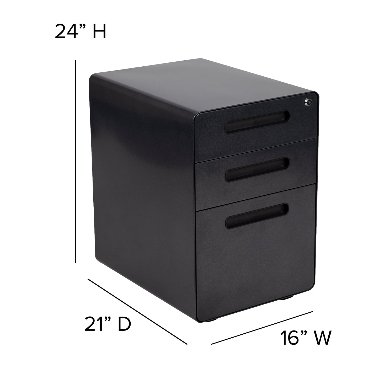 3-Drawer Filing Cabinet-Black HZ-AP535-01-BK-GG