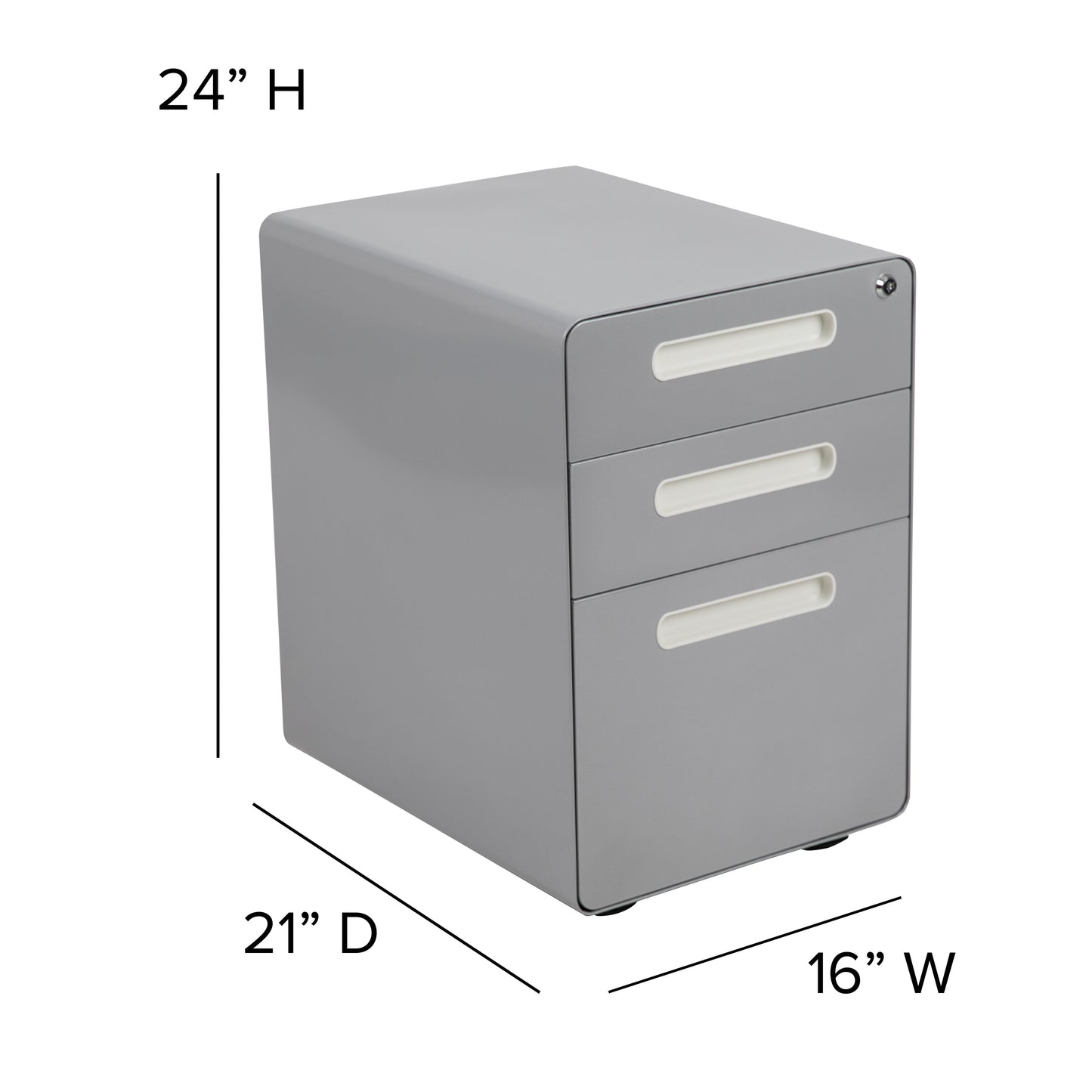 3-Drawer Filing Cabinet-Gray HZ-AP535-01-GRY-GG