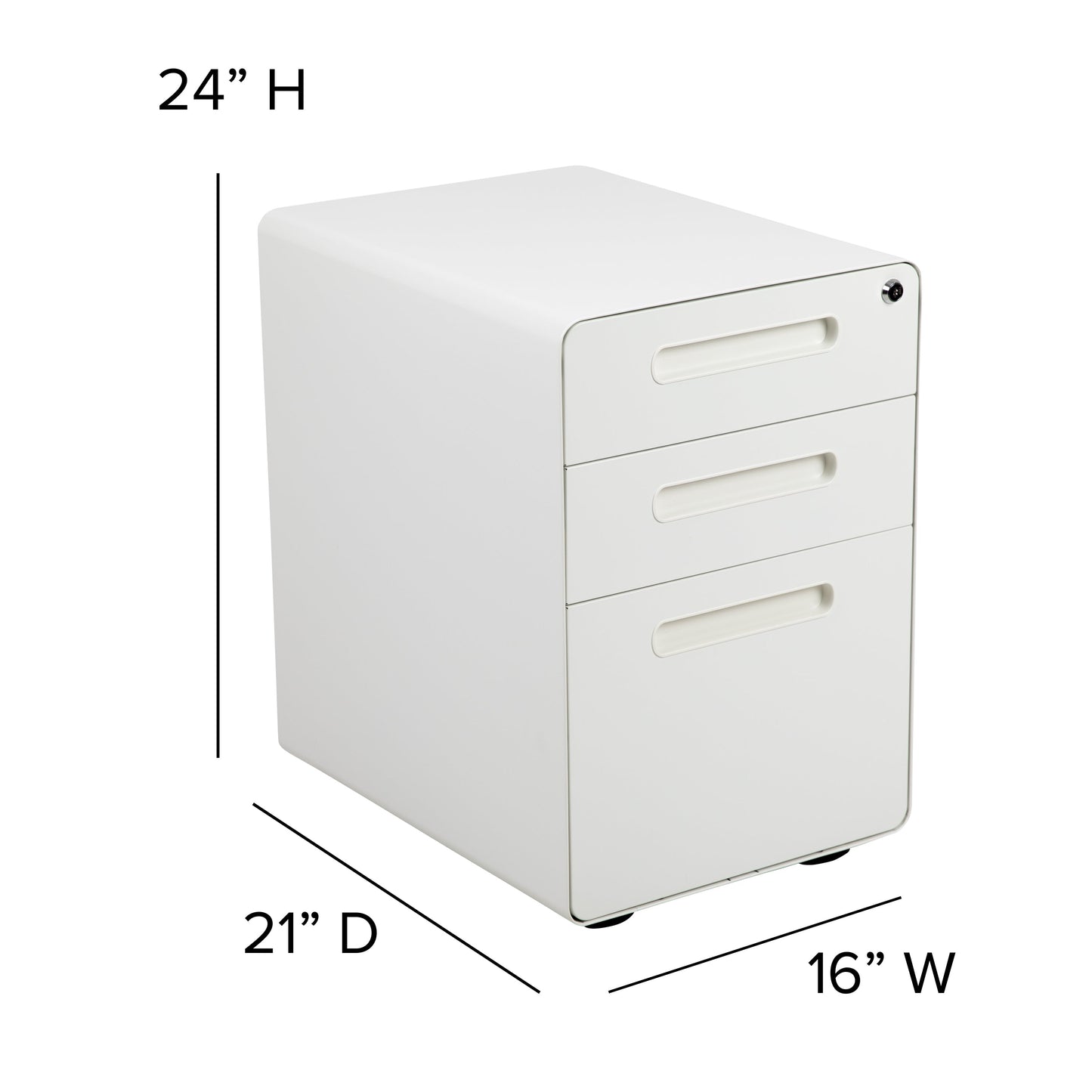 3-Drawer Filing Cabinet-White HZ-AP535-01-W-GG