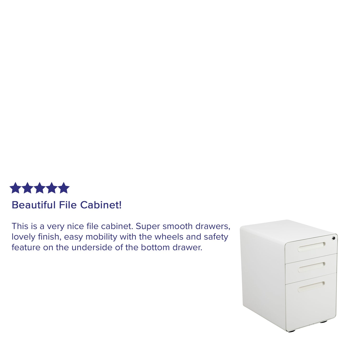 3-Drawer Filing Cabinet-White HZ-AP535-01-W-GG