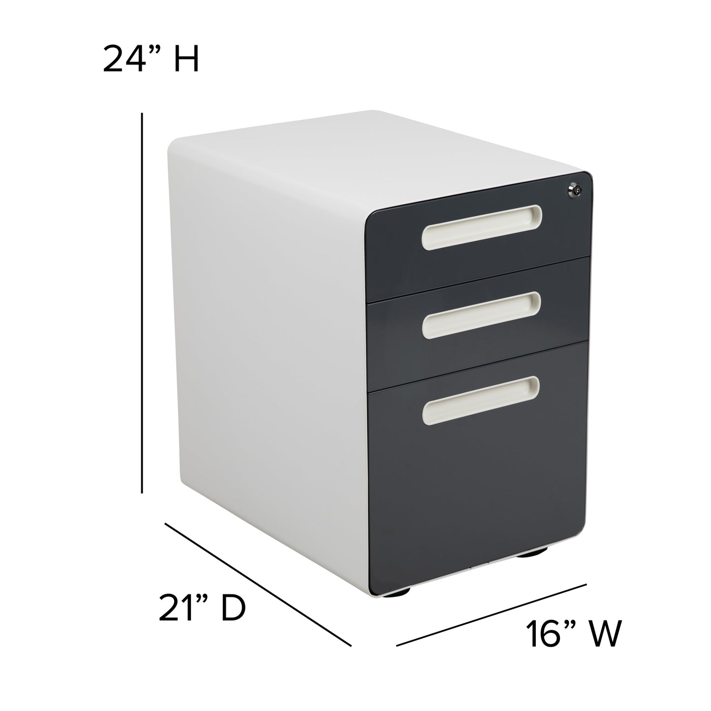 Filing Cabinet-White/Charcoal HZ-AP535-02-DGY-WH-GG