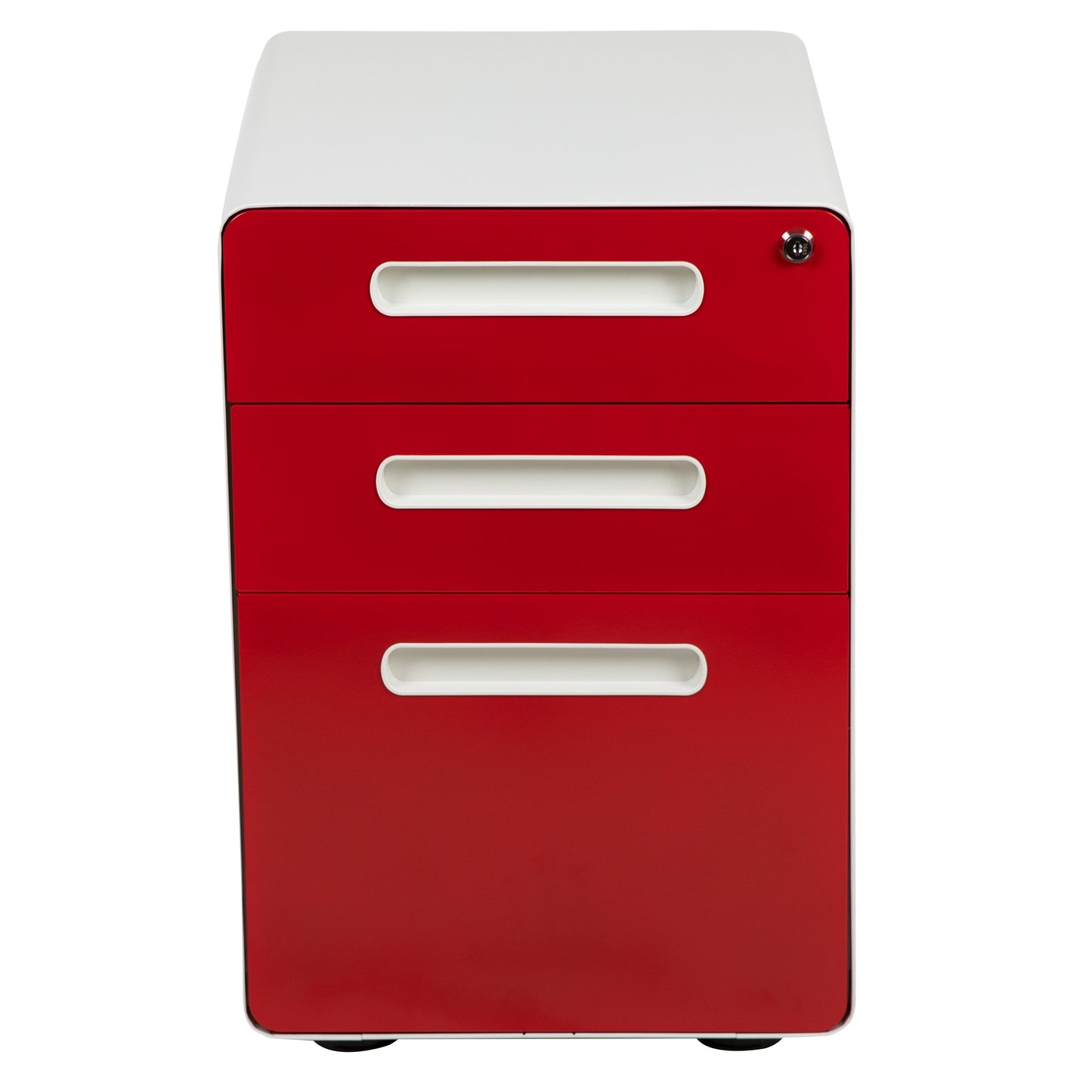 Drawer File Cabinet-White/Red HZ-AP535-02-RED-WH-GG