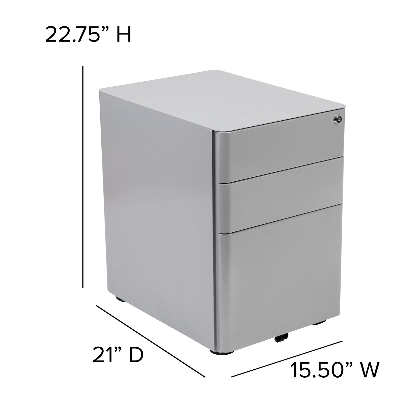 3-Drawer Filing Cabinet-Gray HZ-CHPL-01-GRY-GG