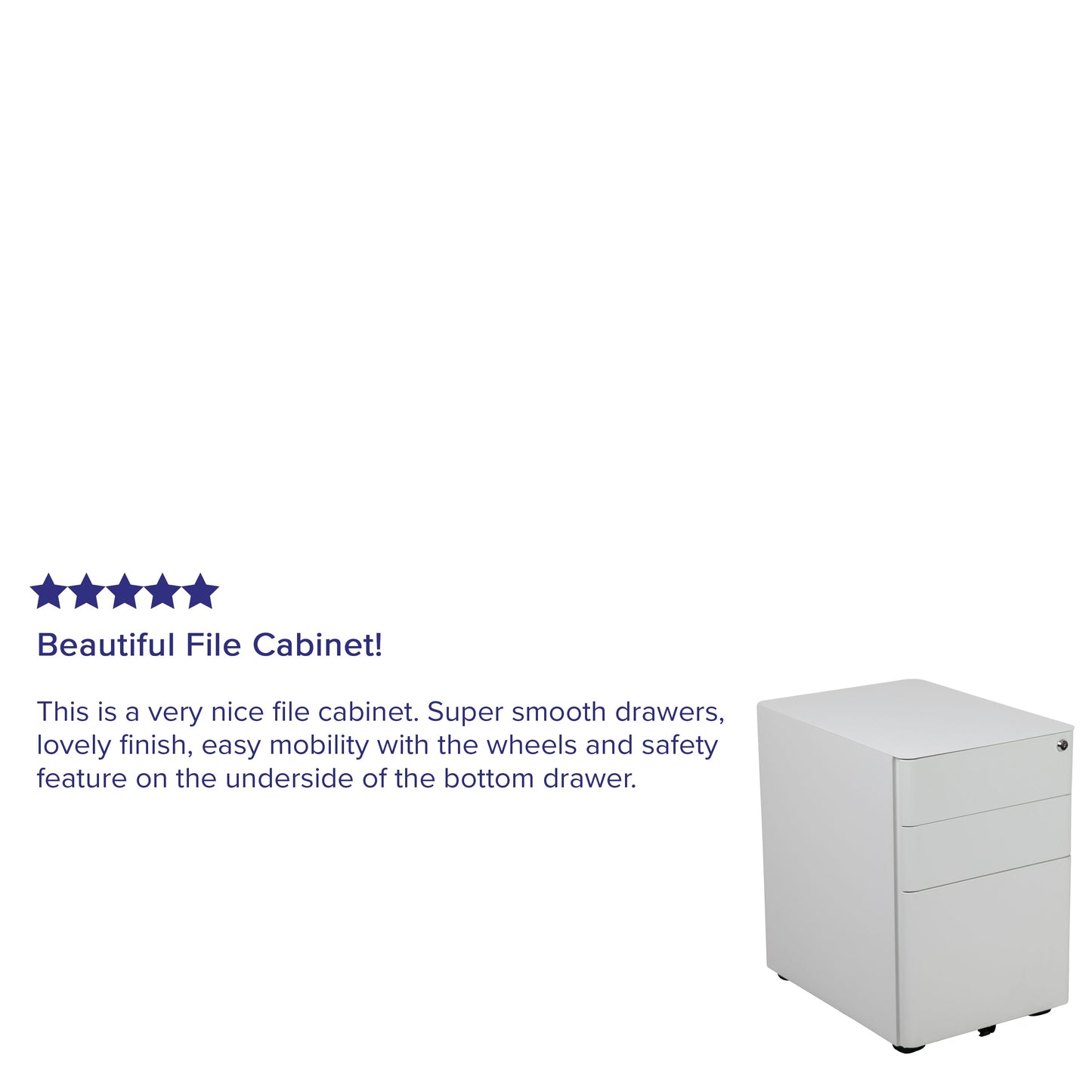 3-Drawer Filing Cabinet-White HZ-CHPL-01-W-GG