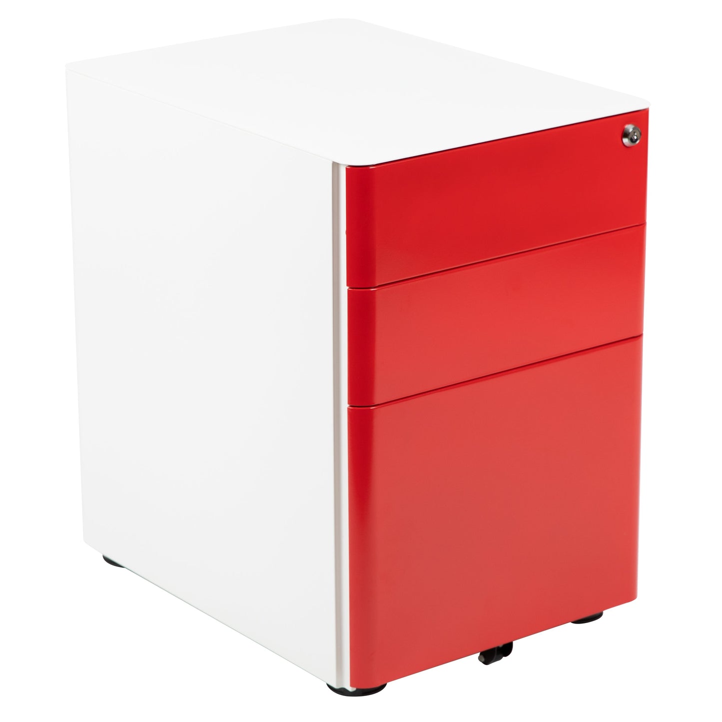 Drawer File Cabinet-White/Red HZ-CHPL-02-RED-WH-GG