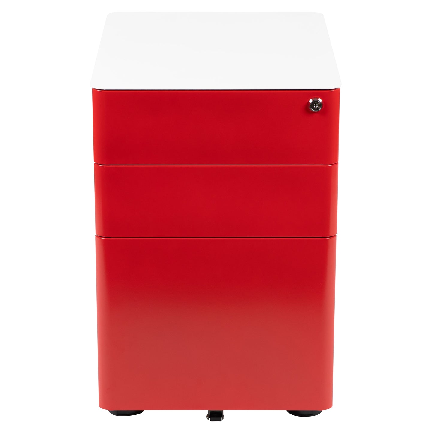 Drawer File Cabinet-White/Red HZ-CHPL-02-RED-WH-GG