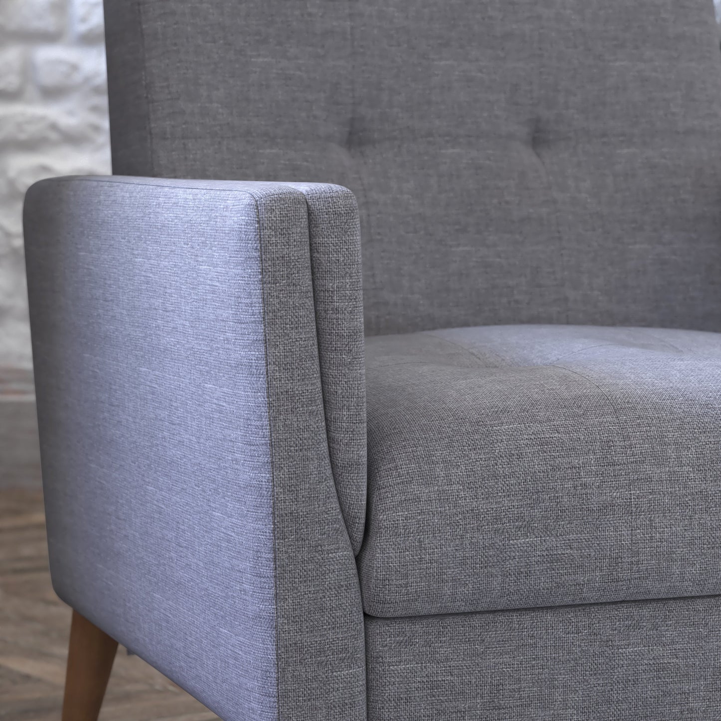 Slate Gray Faux Linen Chair IS-22271C-GY-GG