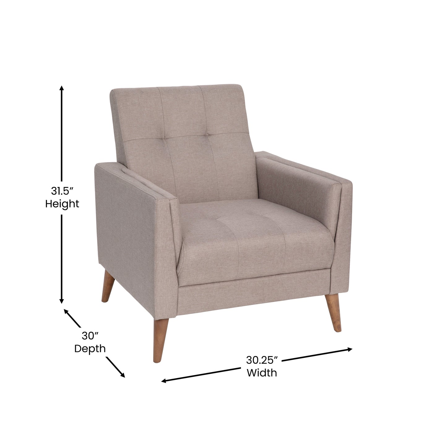 Taupe Faux Linen Chair IS-22271C-TAUPE-GG